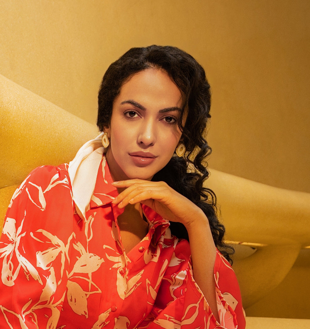 White & Gold Statement Studs