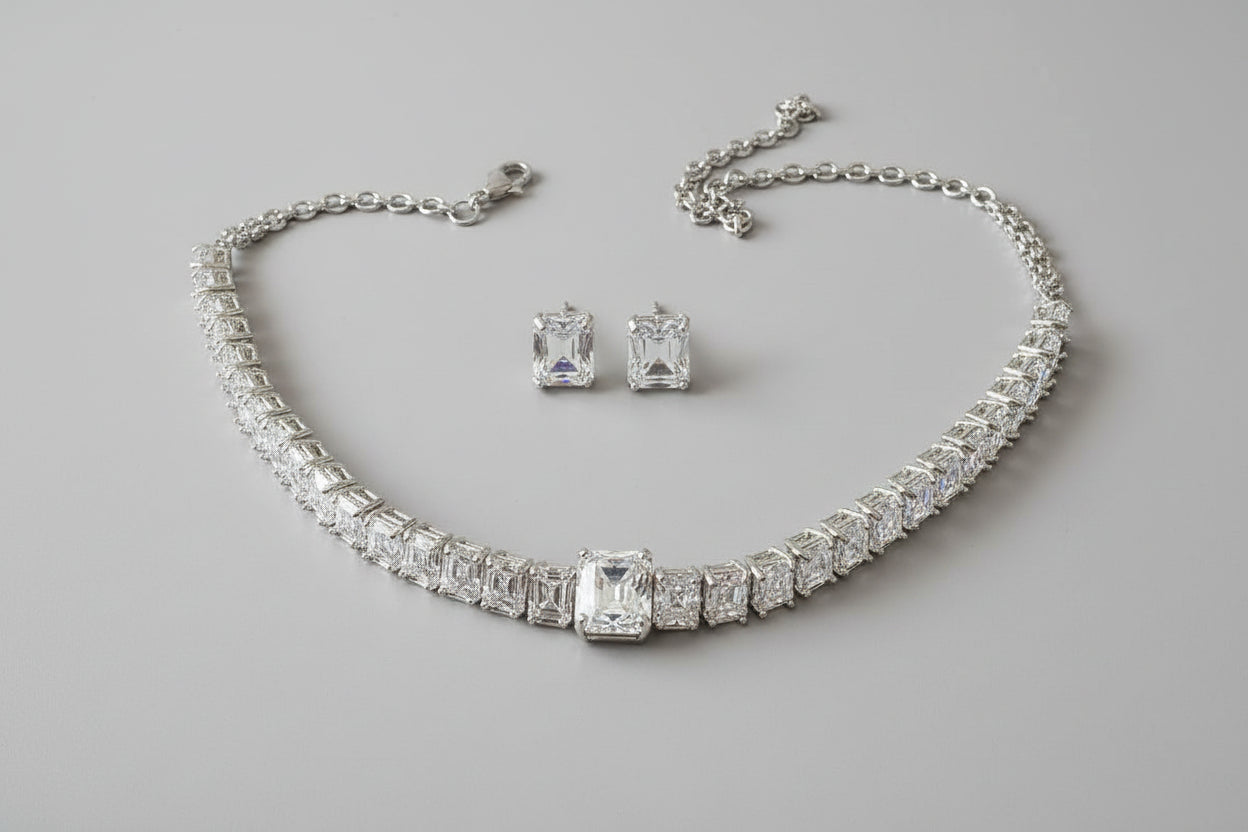 Starlight diamond choker & studs