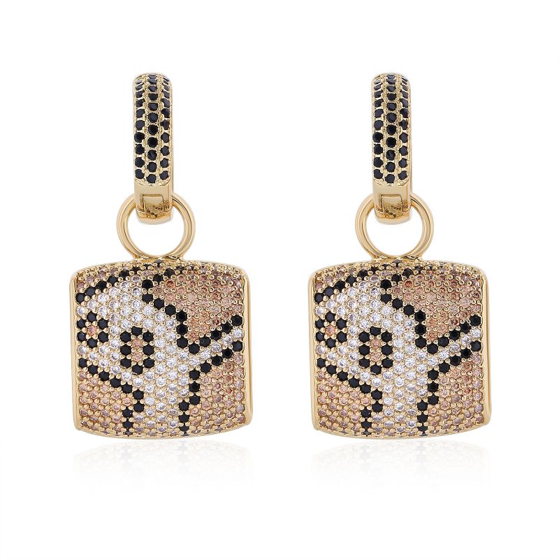 Black gold plated earrings