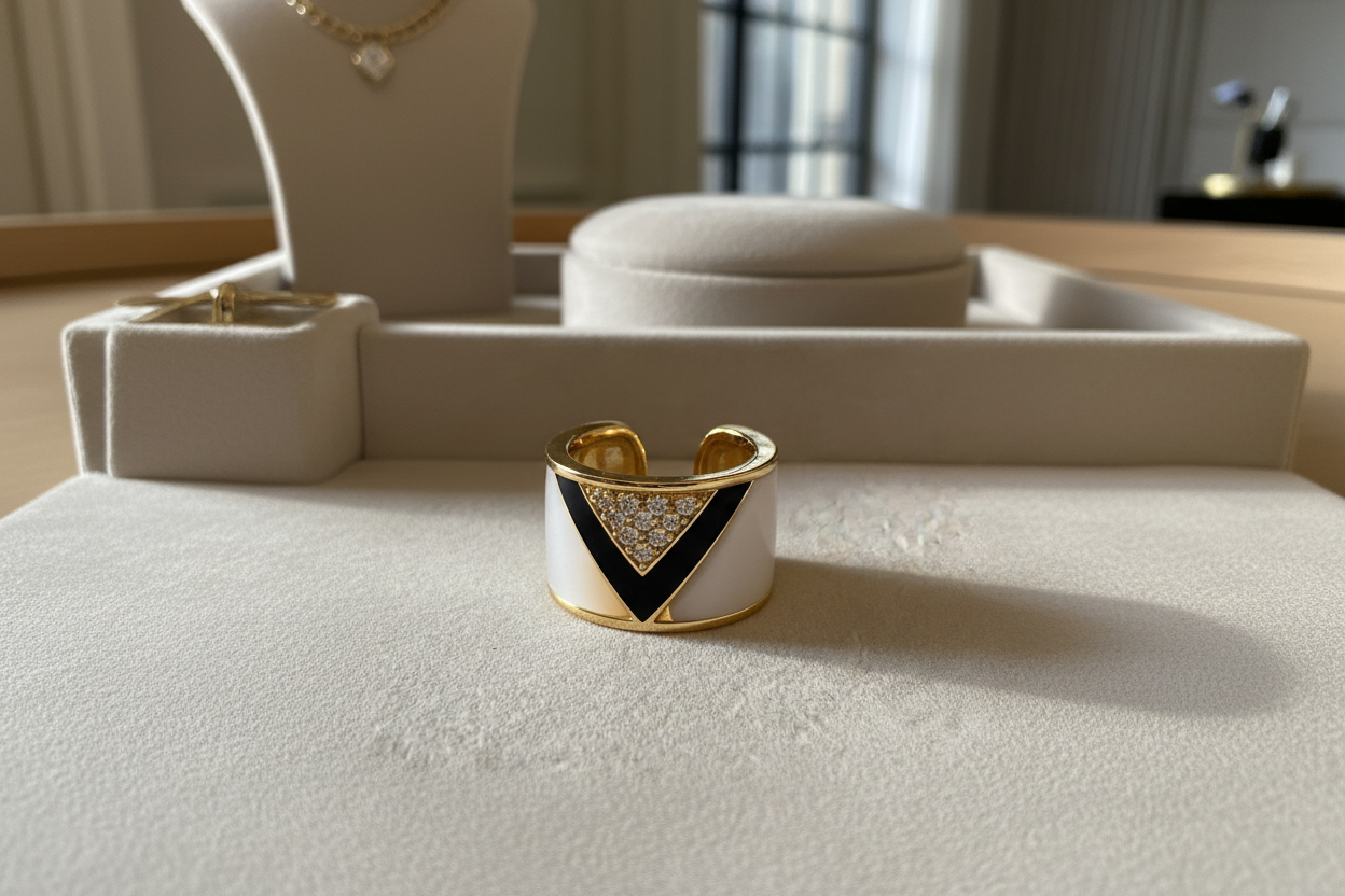 Statement gold plated ring