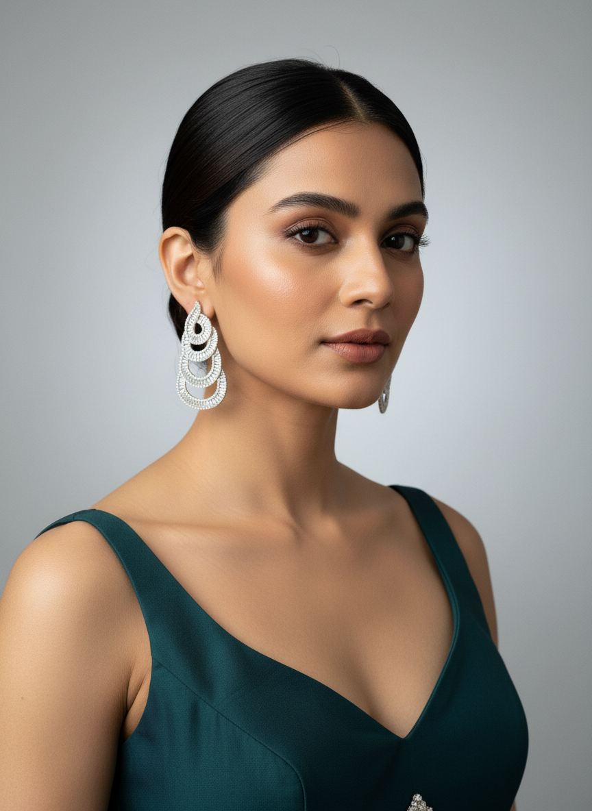 Diamond spiral luxury danglers