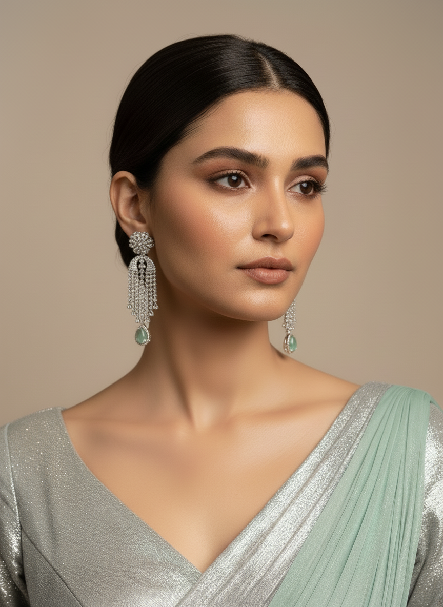 Mint Green diamond danglers