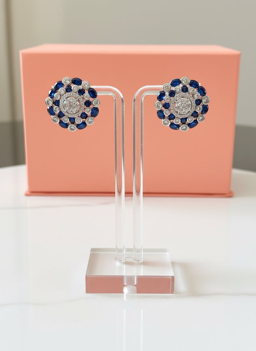 Sapphire & diamond studs