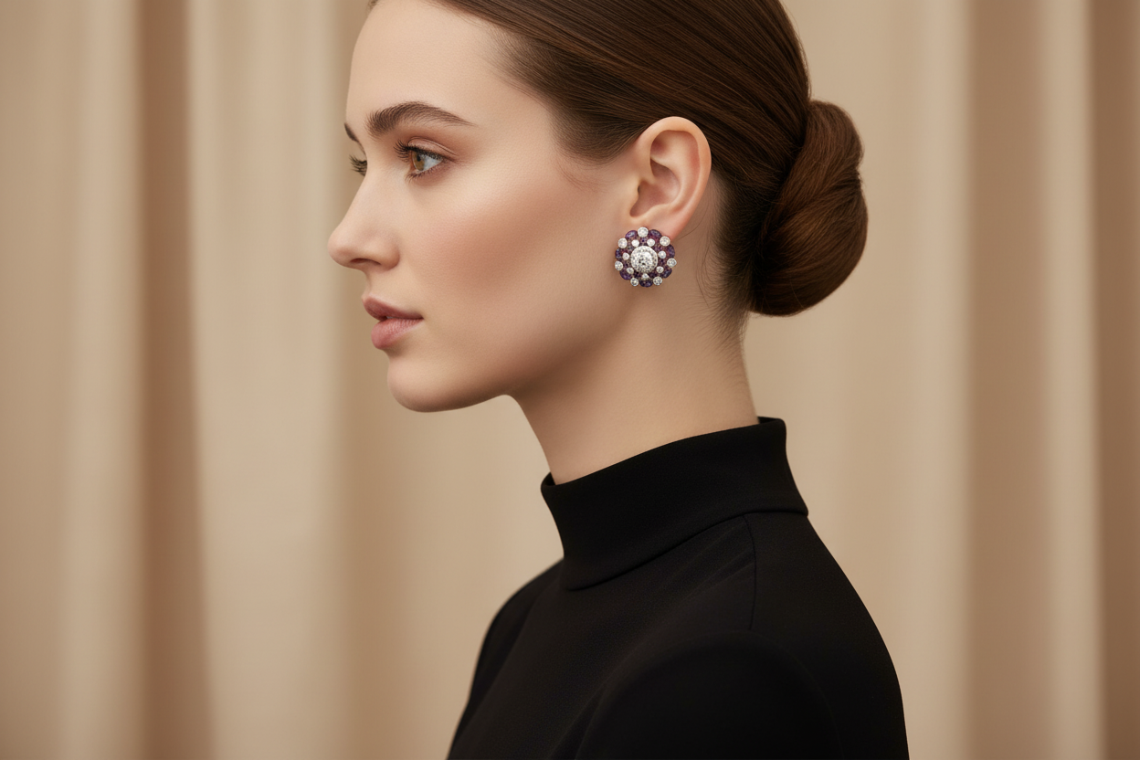 Lilac Statement Studs