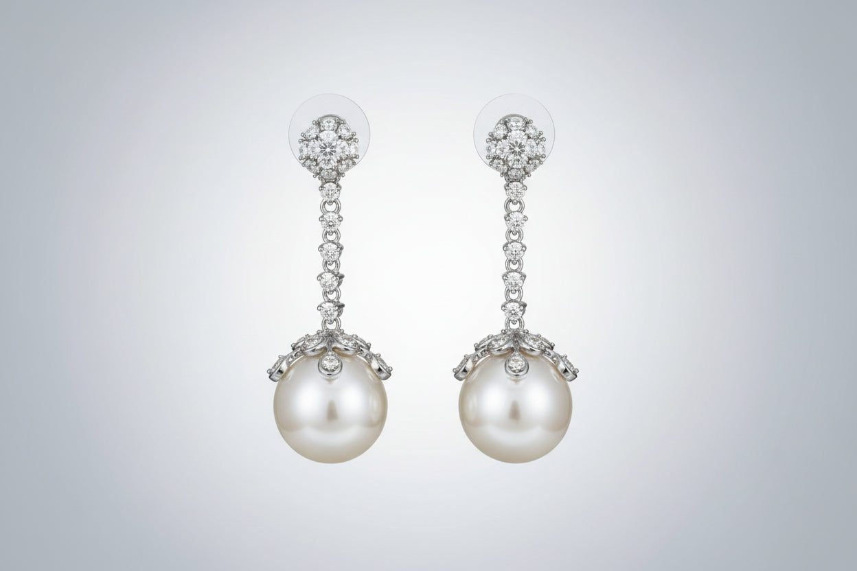 Celestial Pearl Diamond danglers