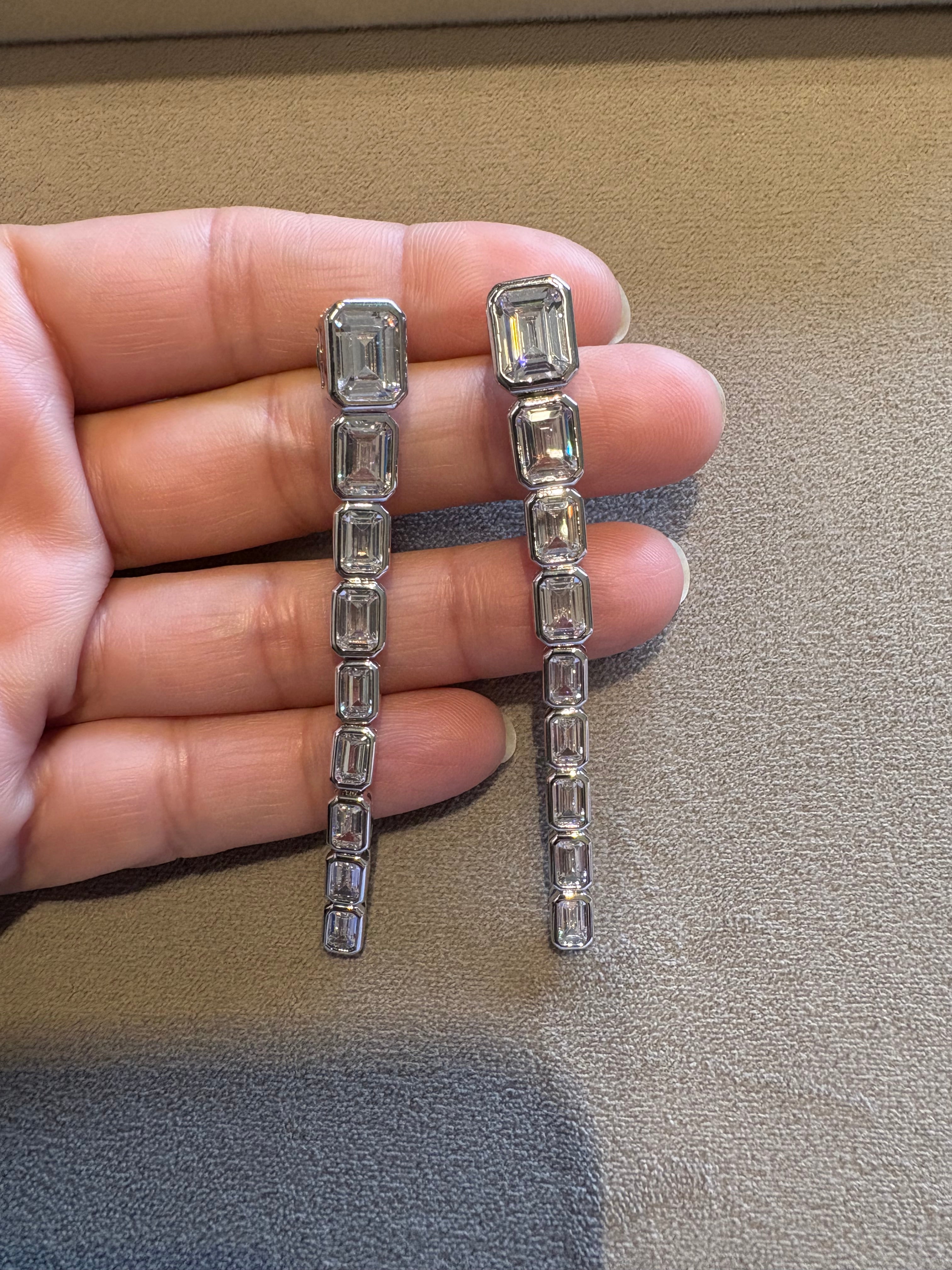 Contemporary single line diamond danglers