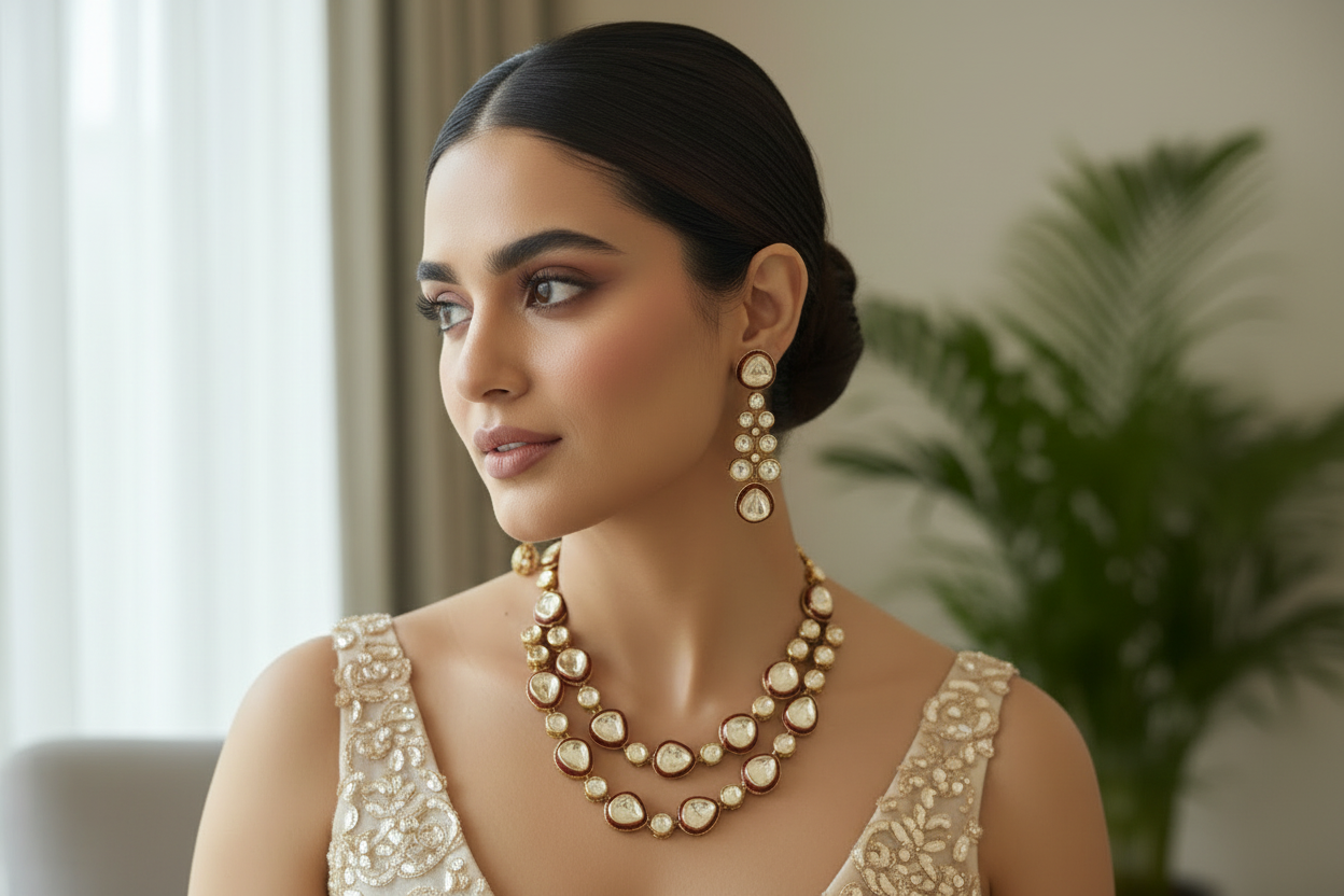 Imperial Ruby Polki Set