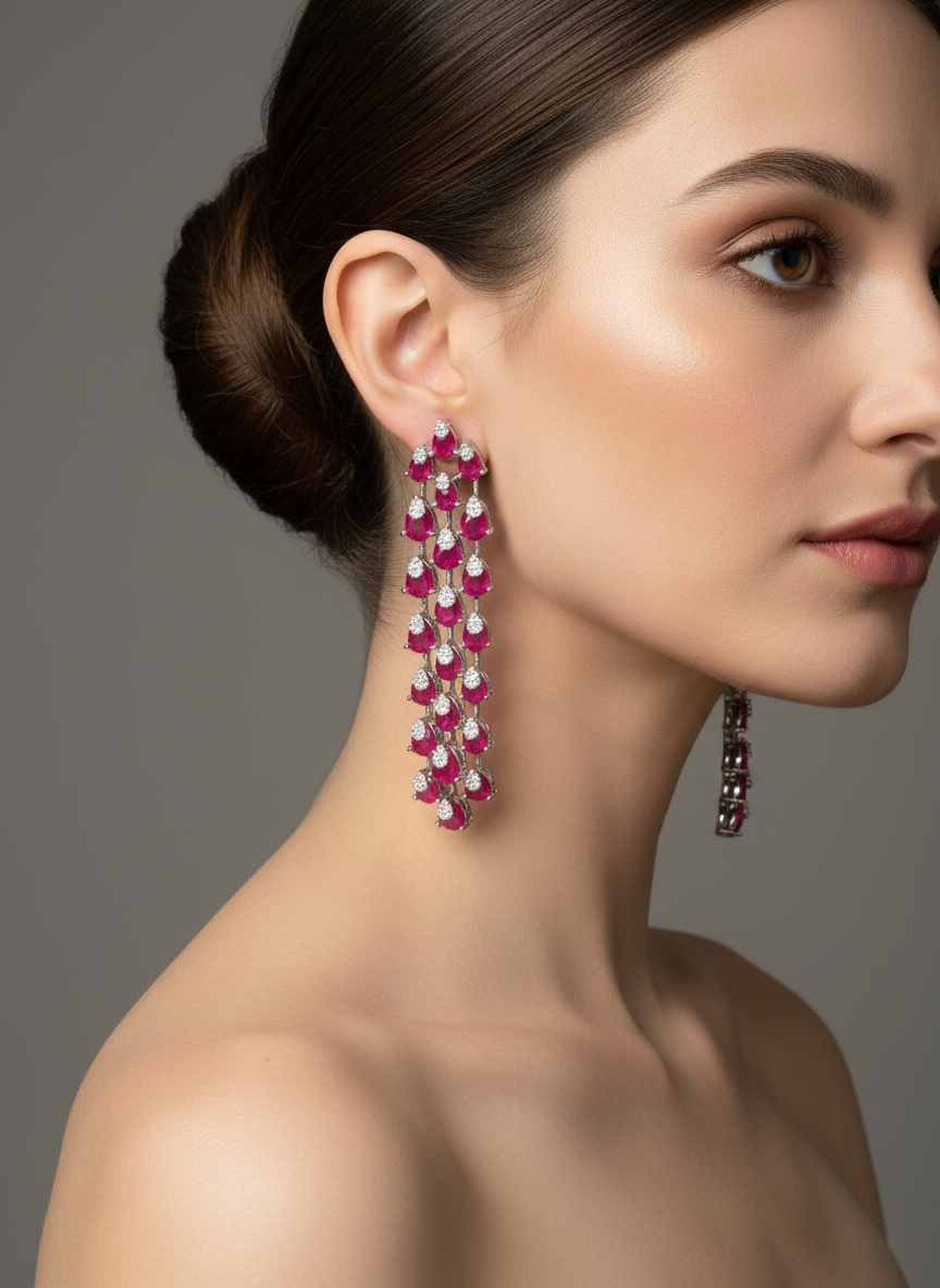 Ruby waterfall diamond danglers