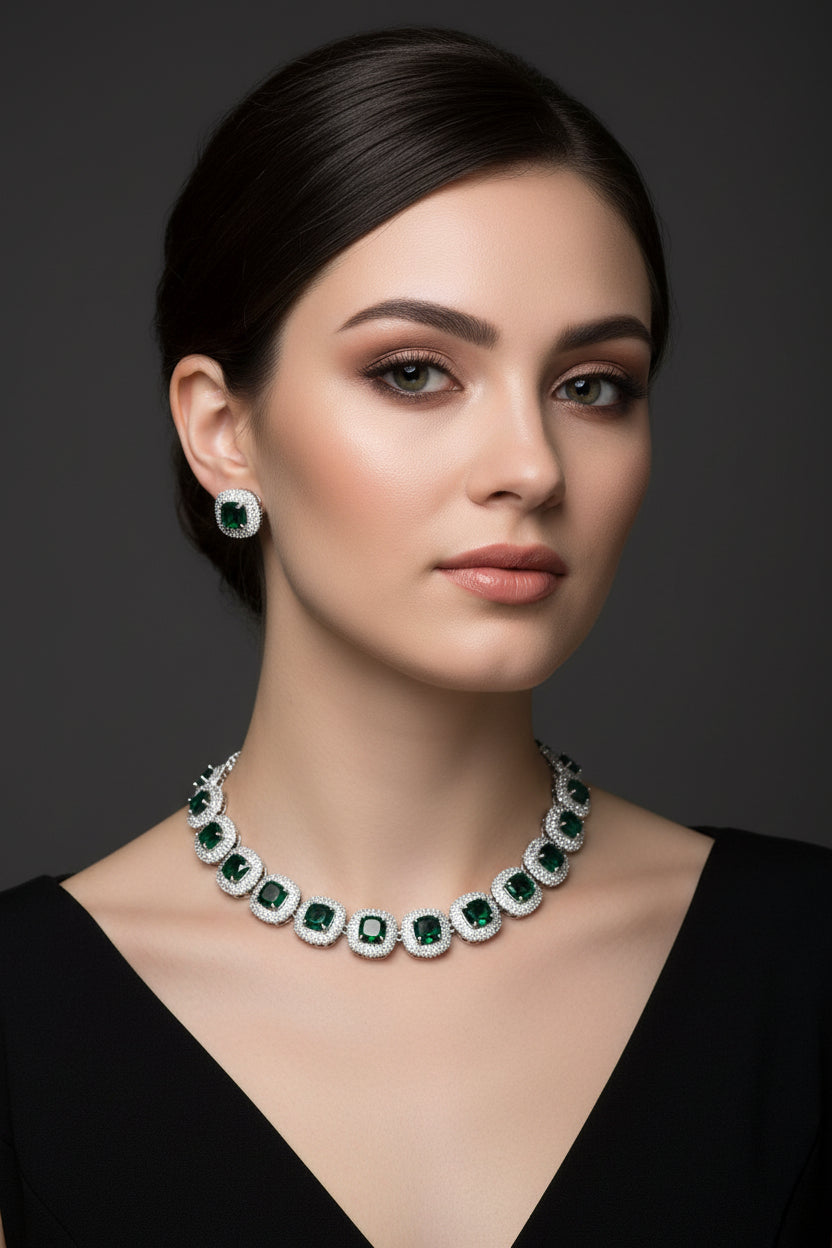Emerald Aura Diamond Choker Set