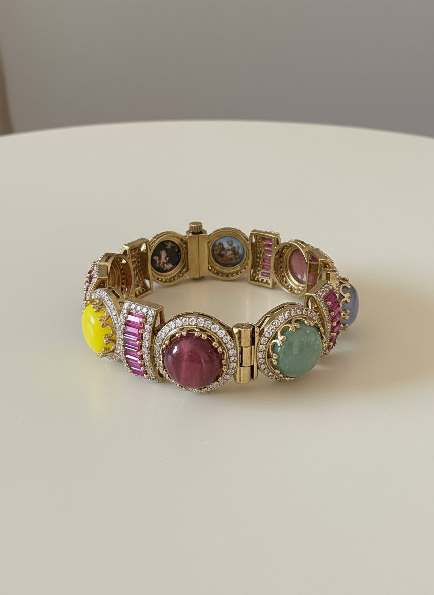 Multicoloured semi precious bracelet
