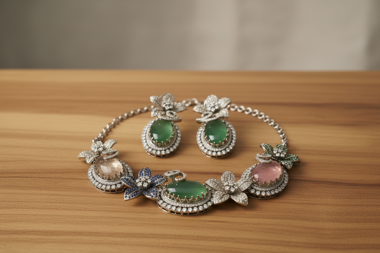 Victorian Multi colour Contemporary Choker Set