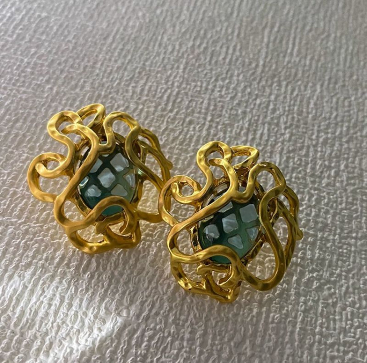 Shanaya Matt Gold Greek Studs