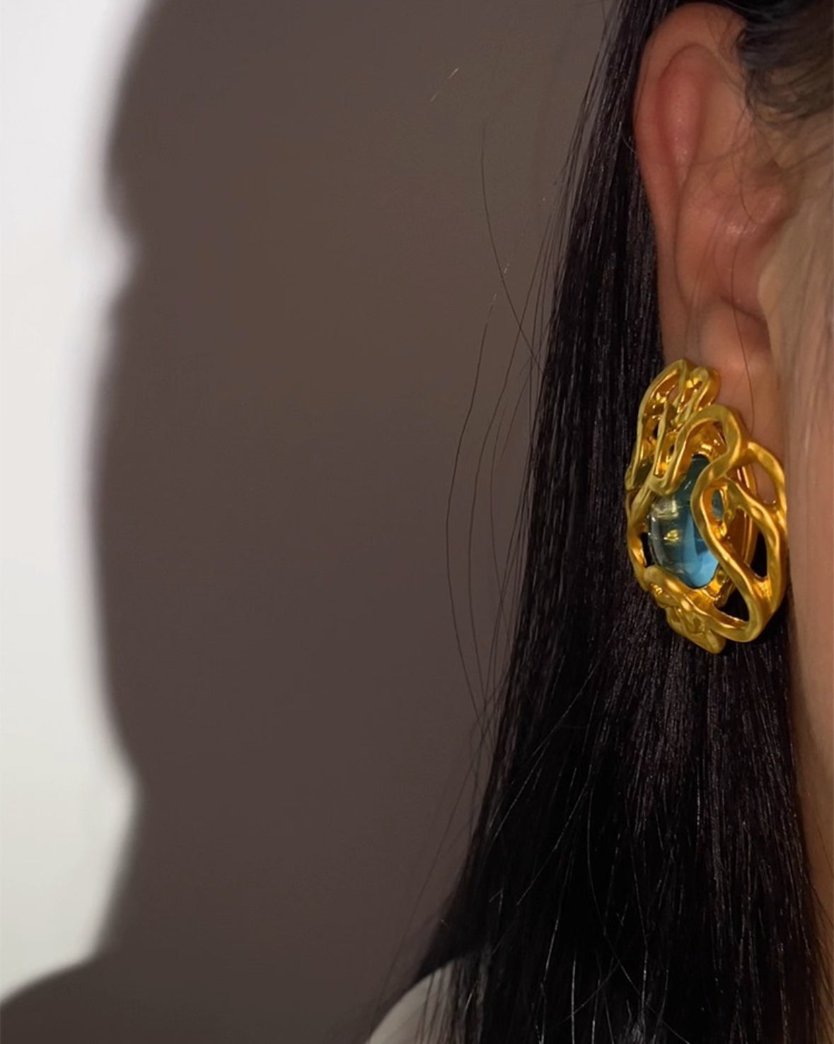 Shanaya Matt Gold Greek Studs