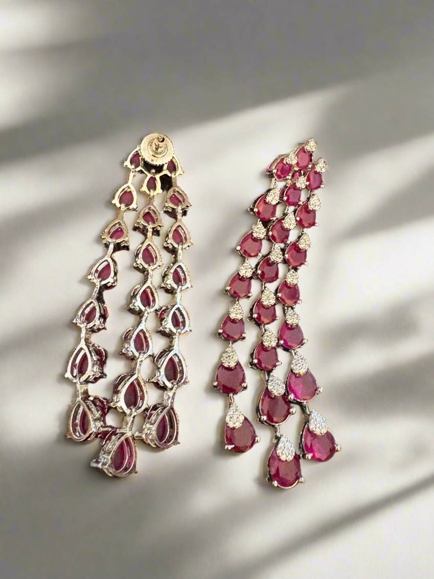Ruby waterfall diamond danglers