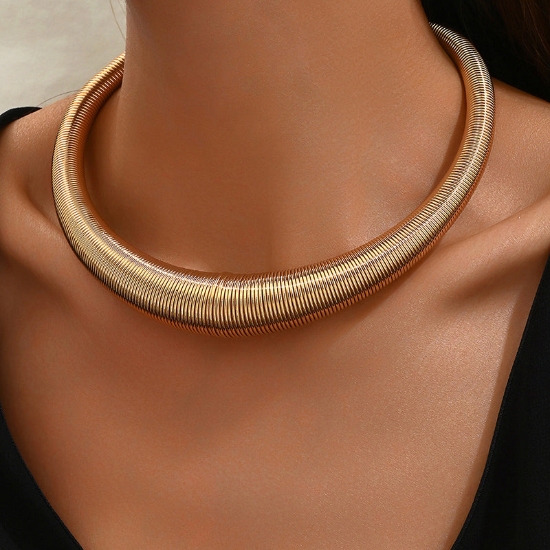 Gold Statement Spring Collar Neckpiece