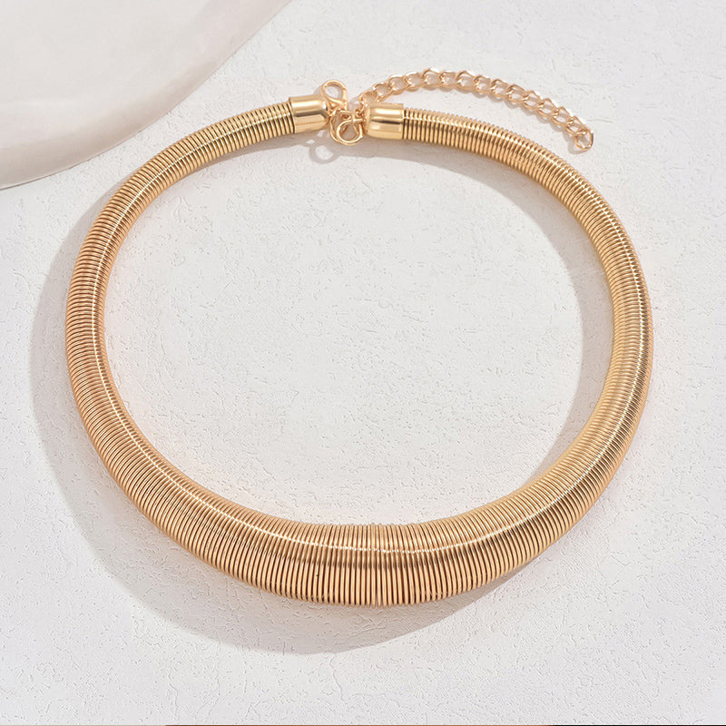 Gold Statement Spring Collar Neckpiece
