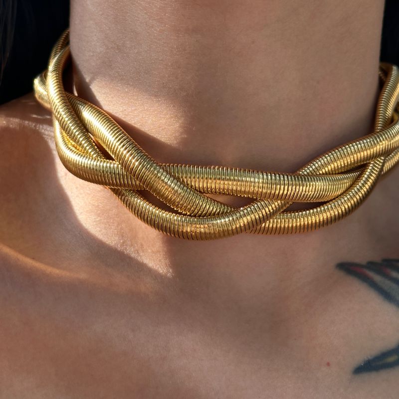Snake Bone Gold Choker