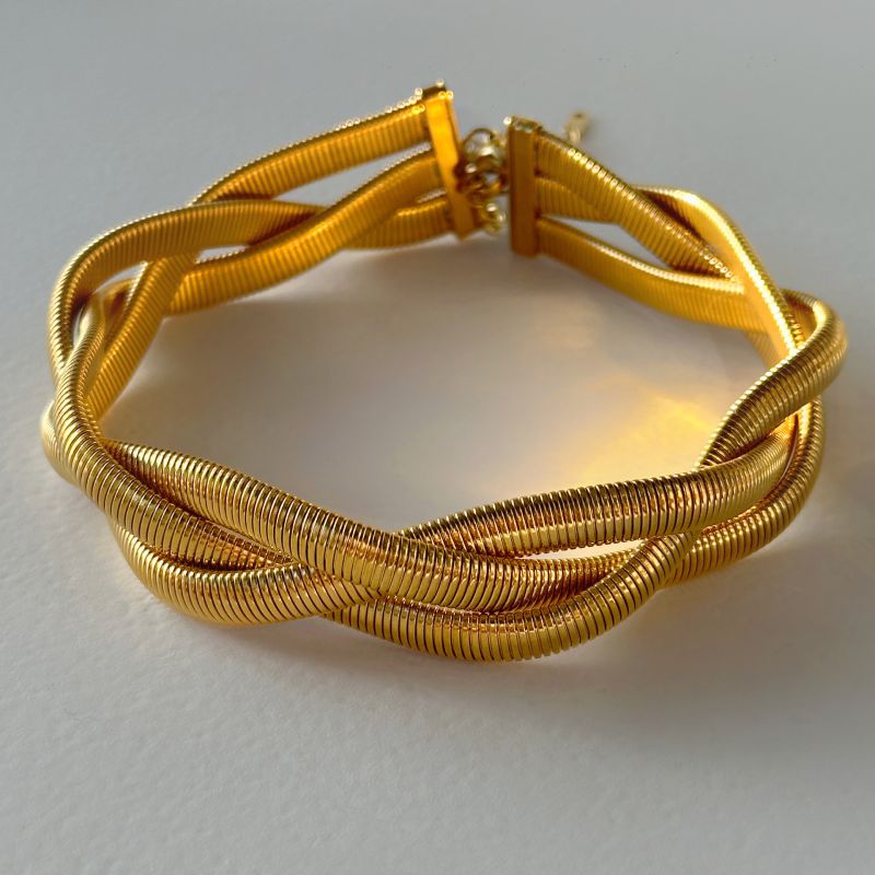 Snake Bone Gold Choker