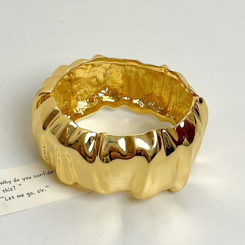 Irregular plated statement gold bracelet