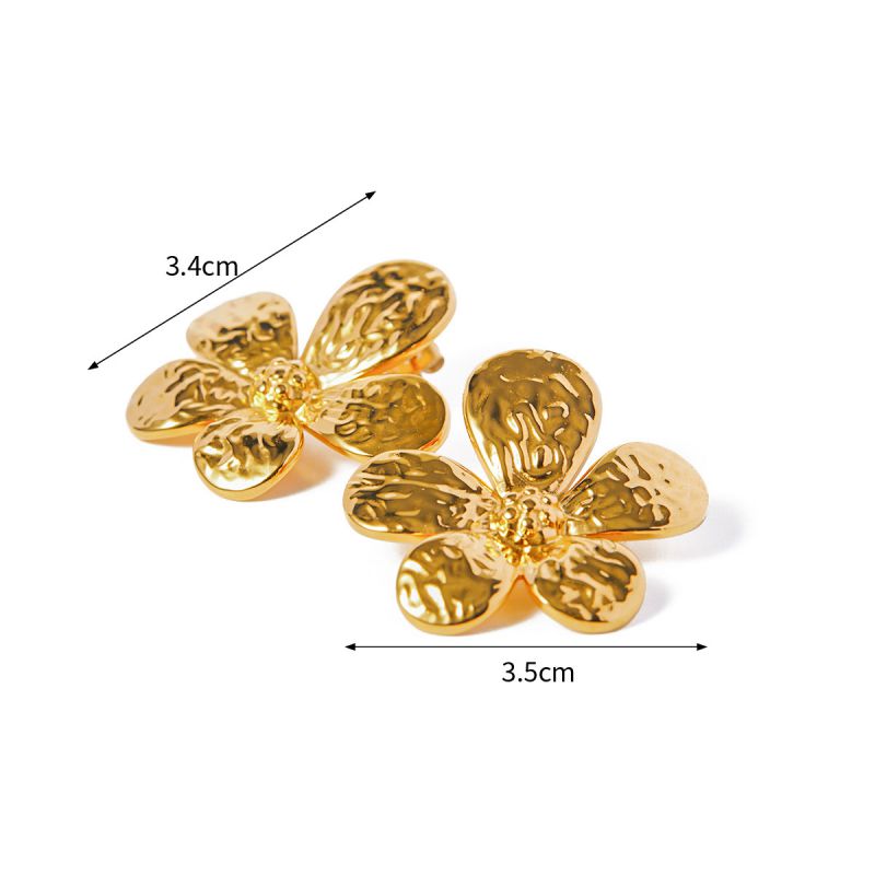 Gold Flower Statement Studs