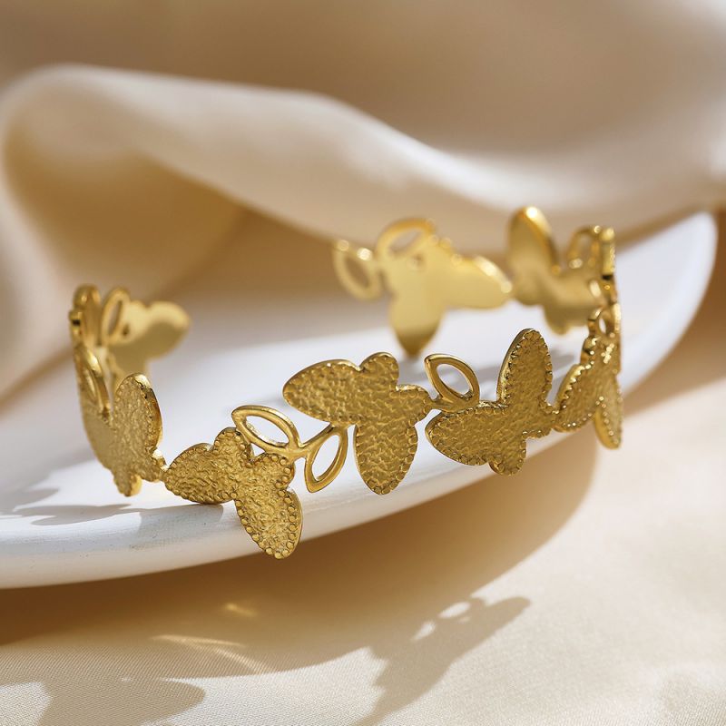 Gold Butterfly open bracelet