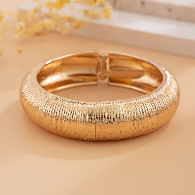 Gold Textured statement bracelet