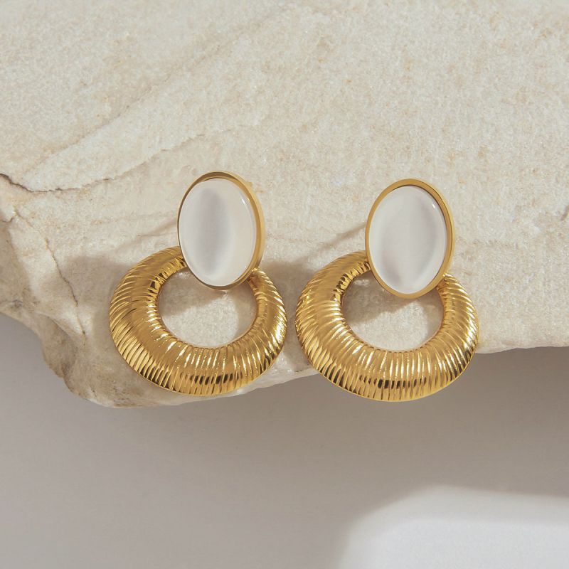 Elegant huggie drop earrings