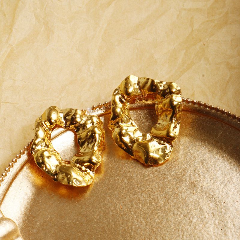 Irregular gold plated studs