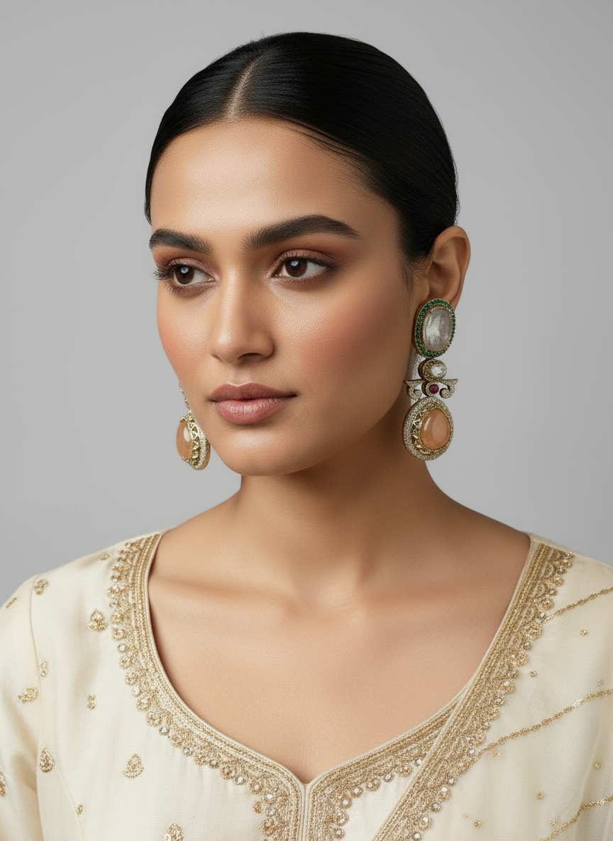 Semi Precious Natural Stone Earrings