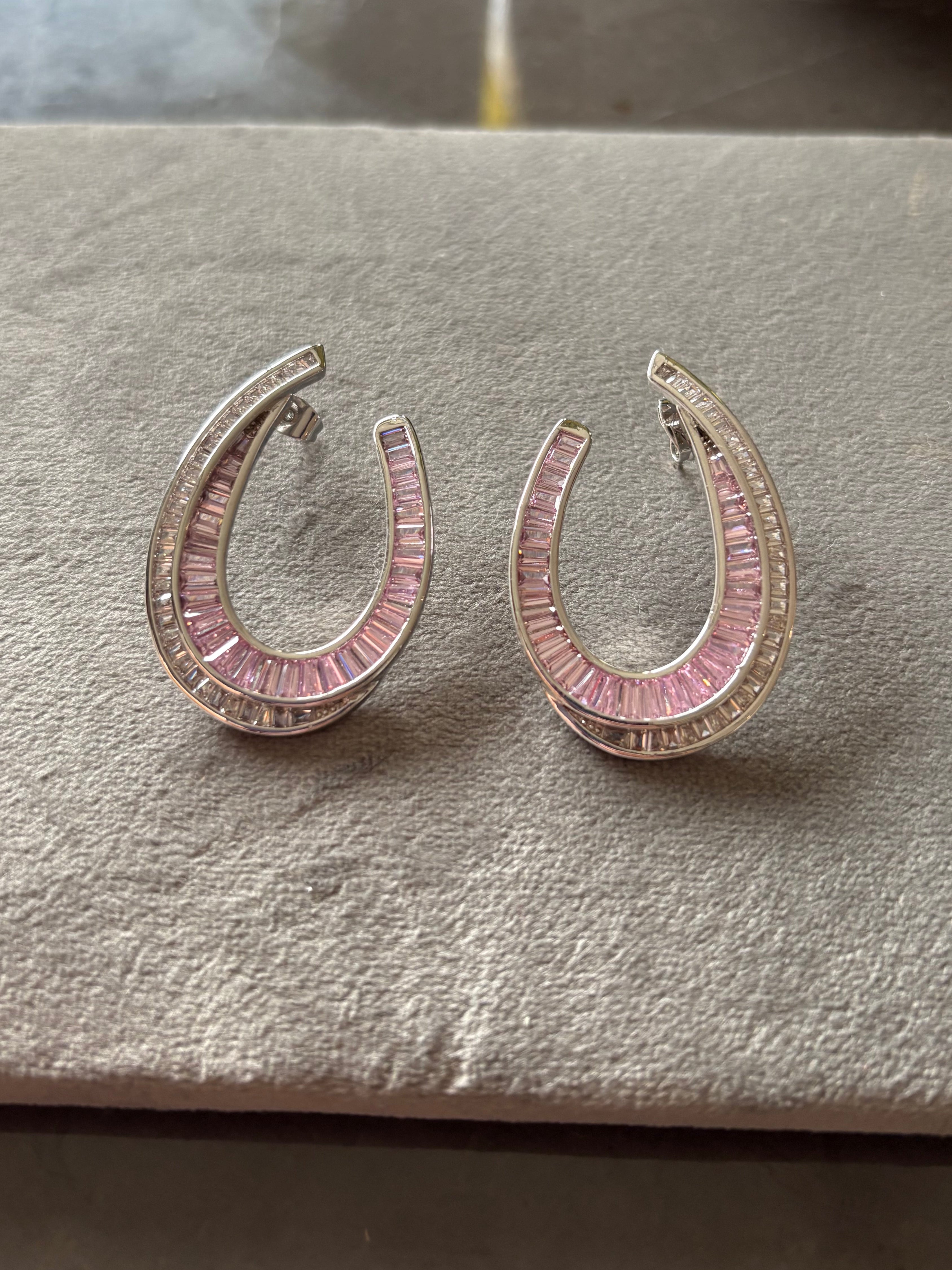 Pink blush crystal earrings