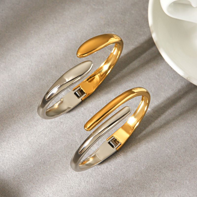 Two tone silver & gold bracelet Set