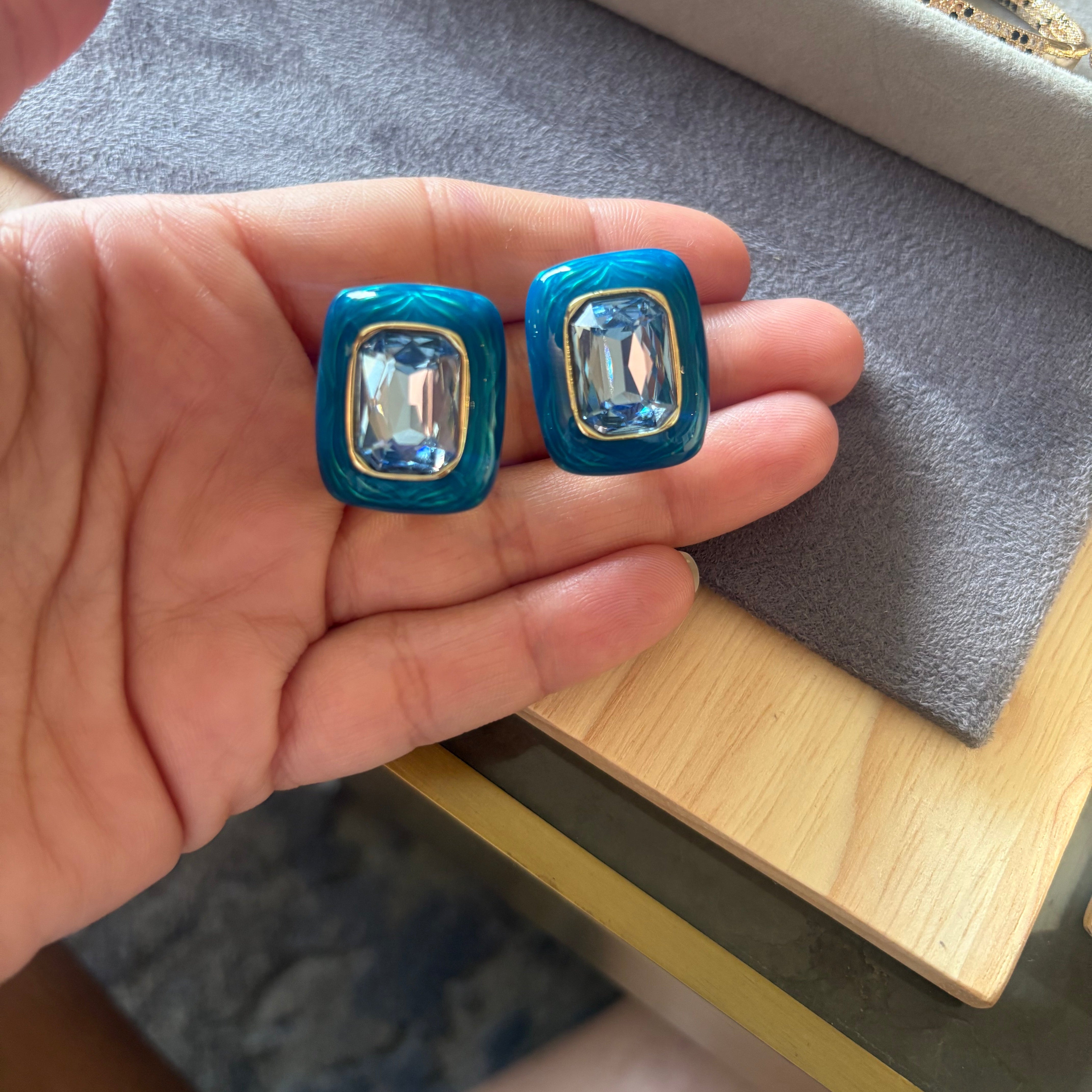 Ocean Mist Crystal Studs
