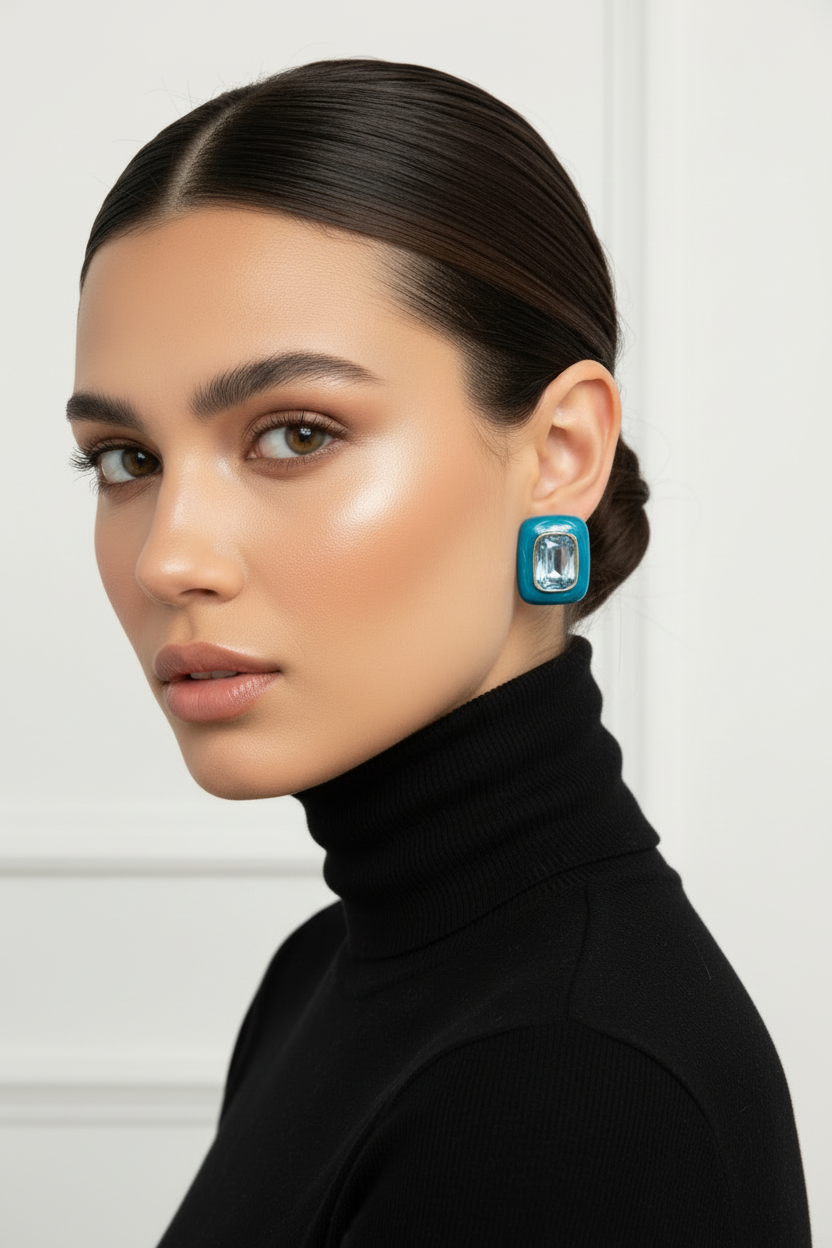 Ocean Mist Crystal Studs