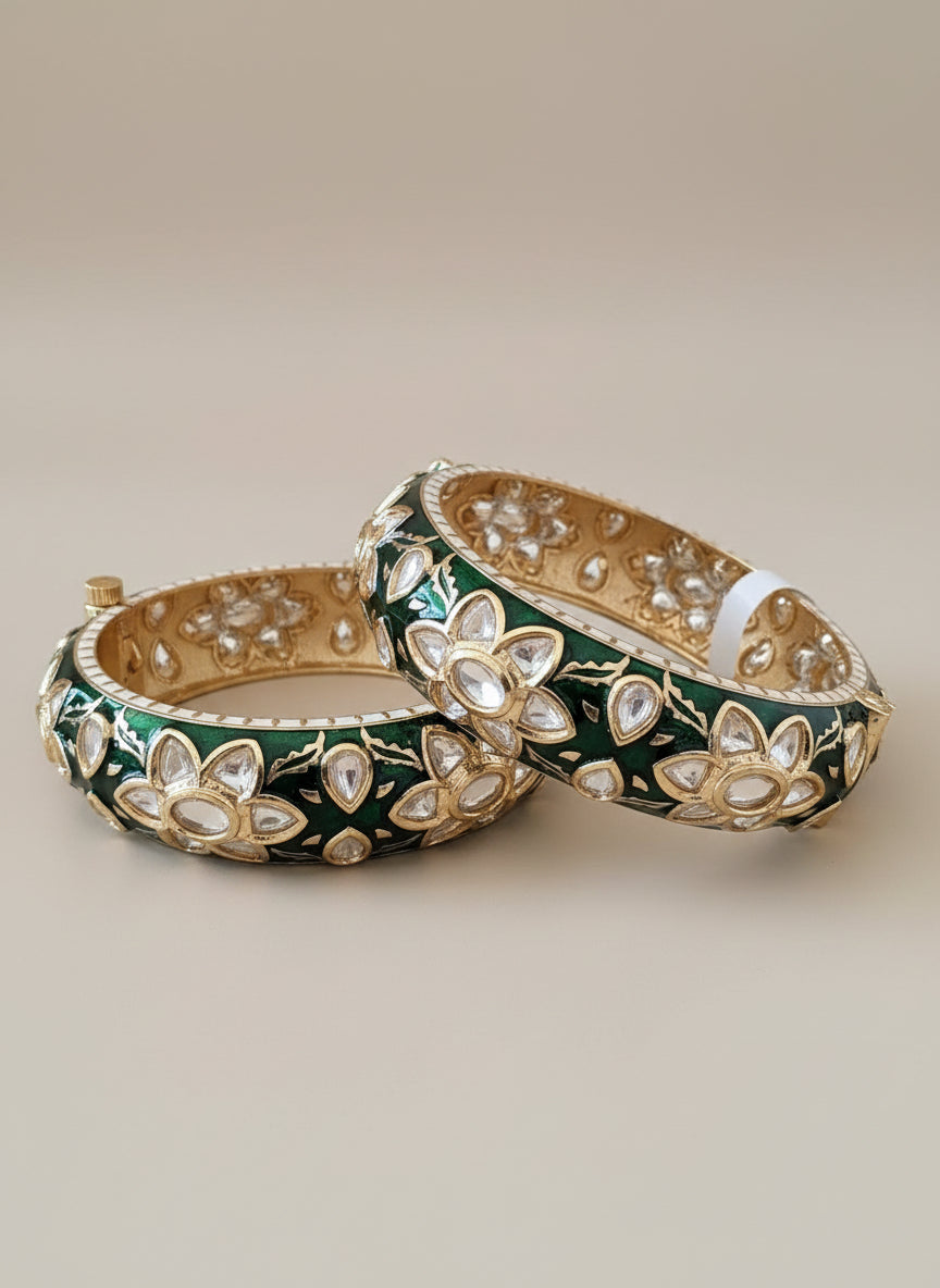 Polki emerald kada set