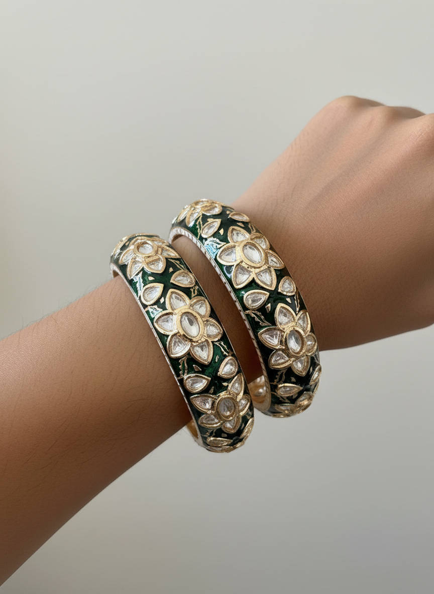 Polki emerald kada set