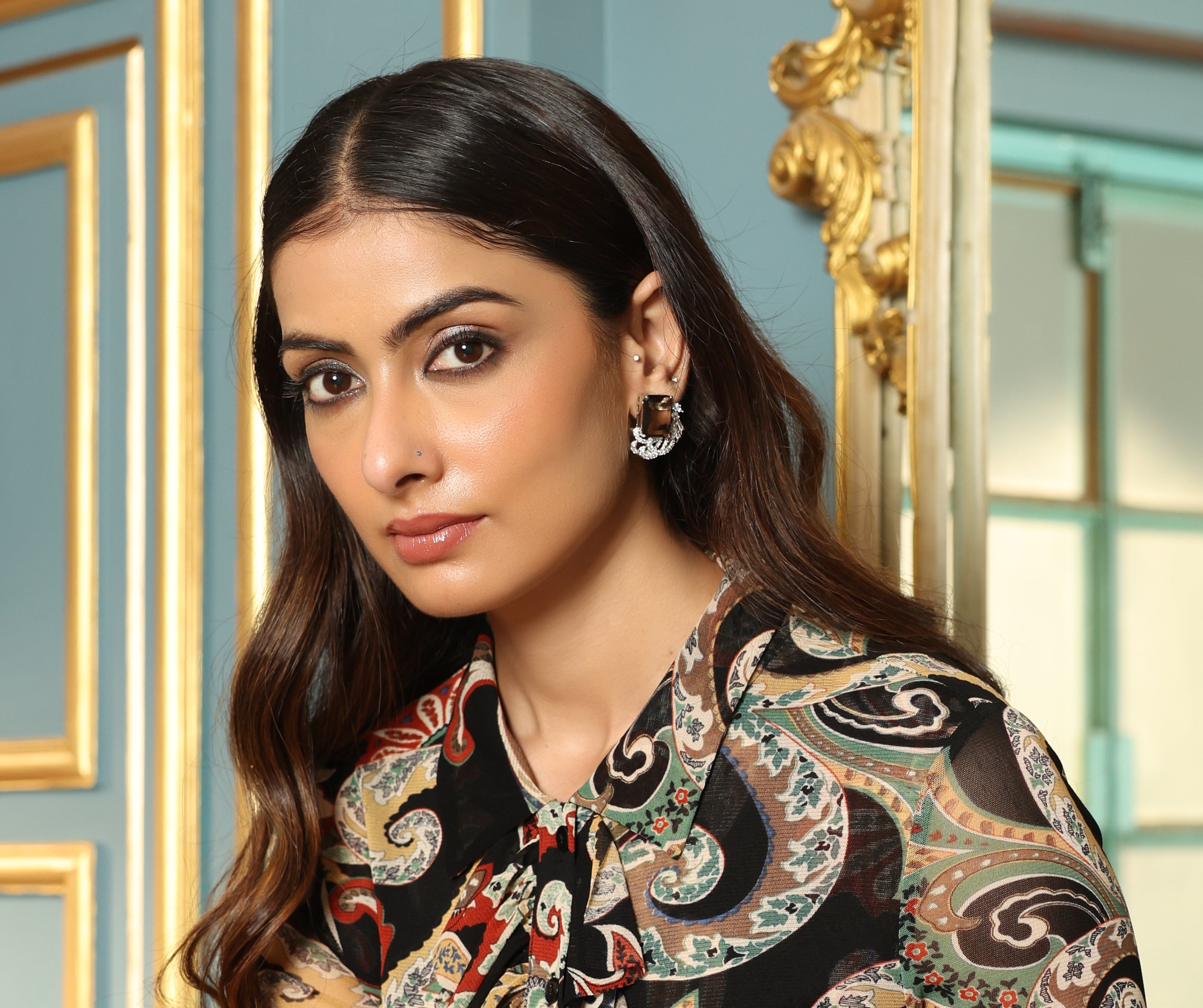 Deep Brown Crystal Diamond Studs