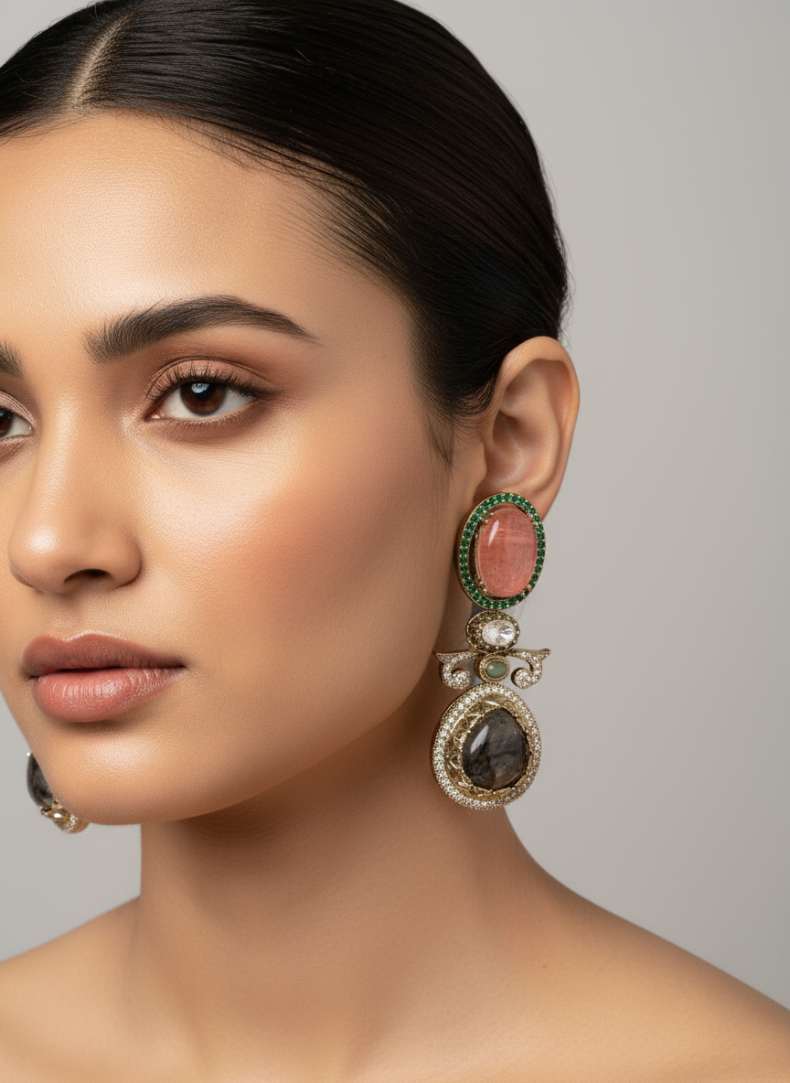 Semi Precious Natural Stone Earrings