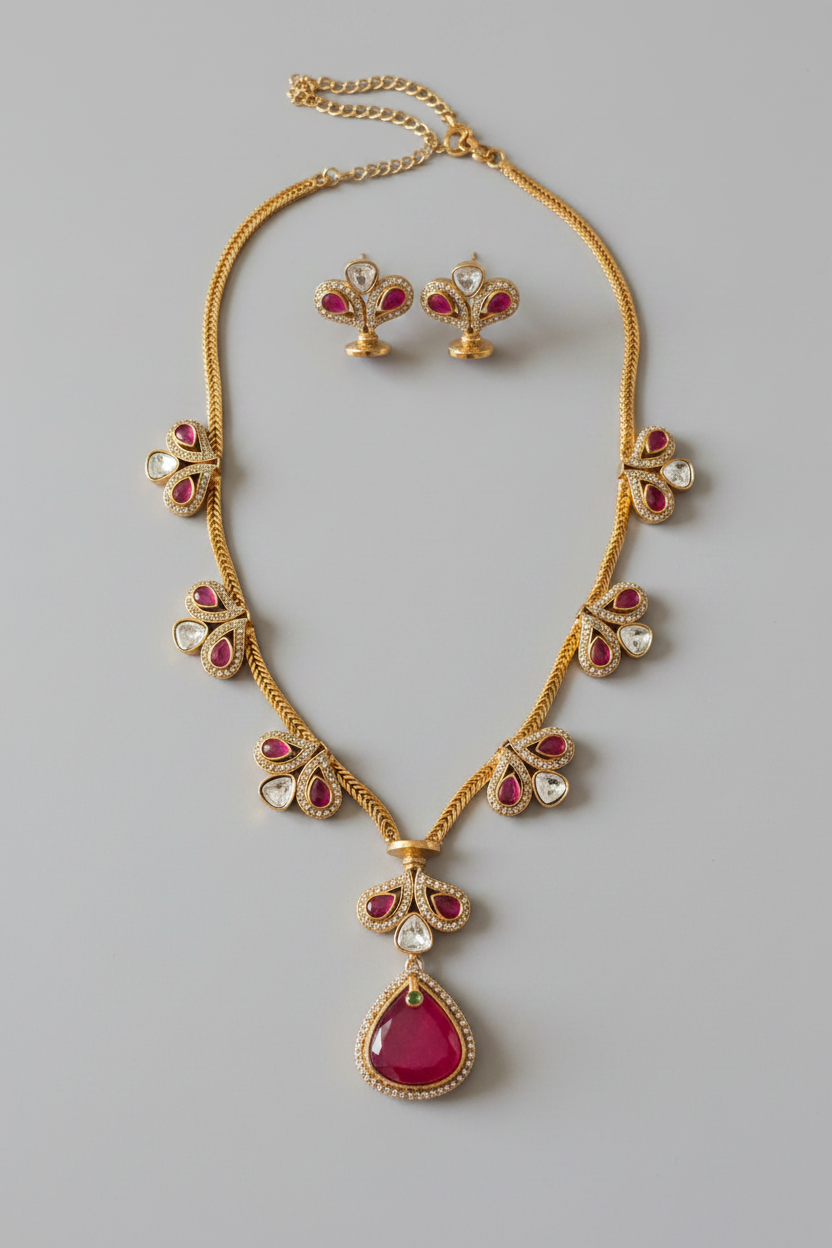 Ruhani Ruby Polki Festive Set