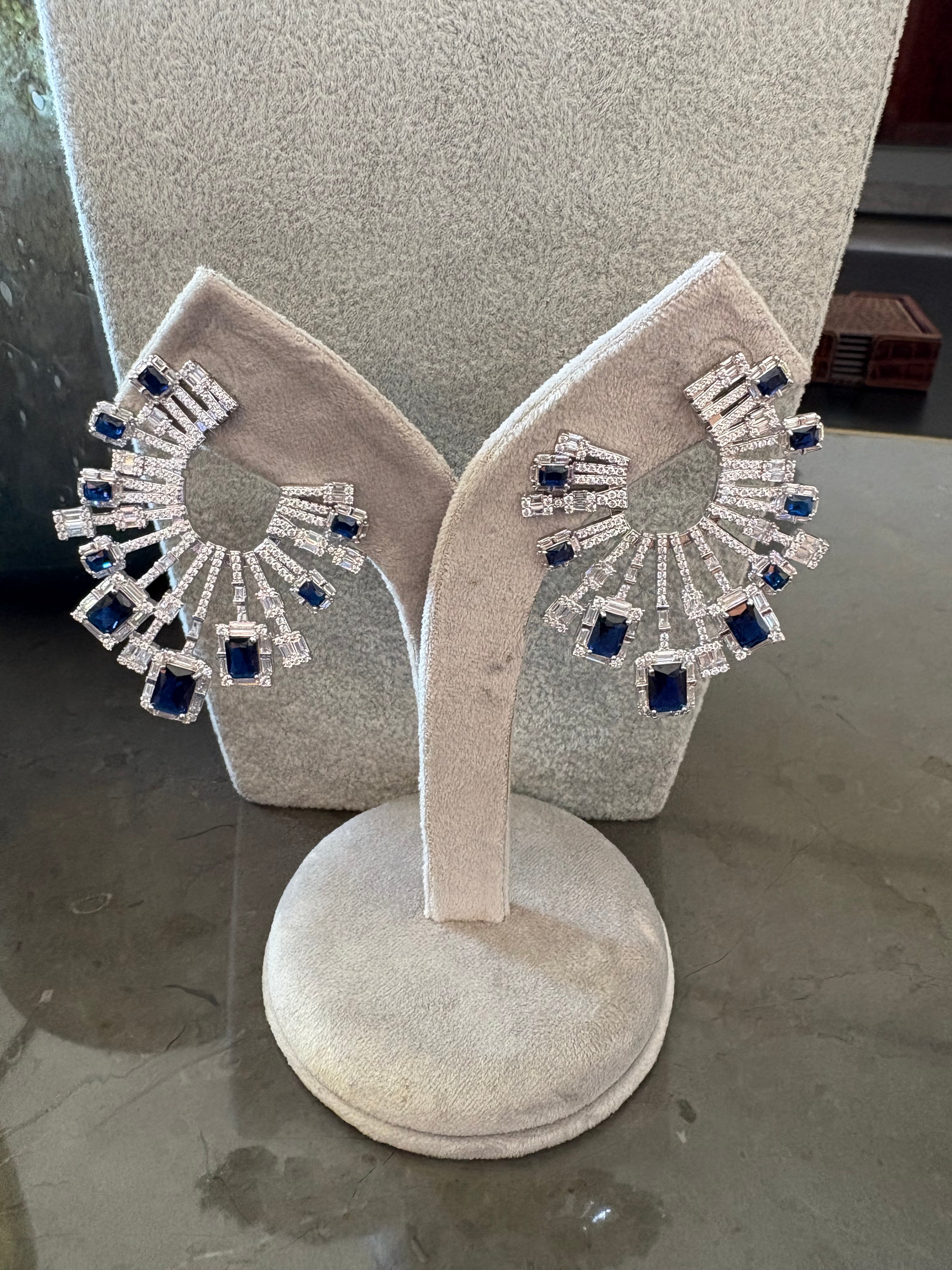 Sapphire & Diamond Cocktail Earrings