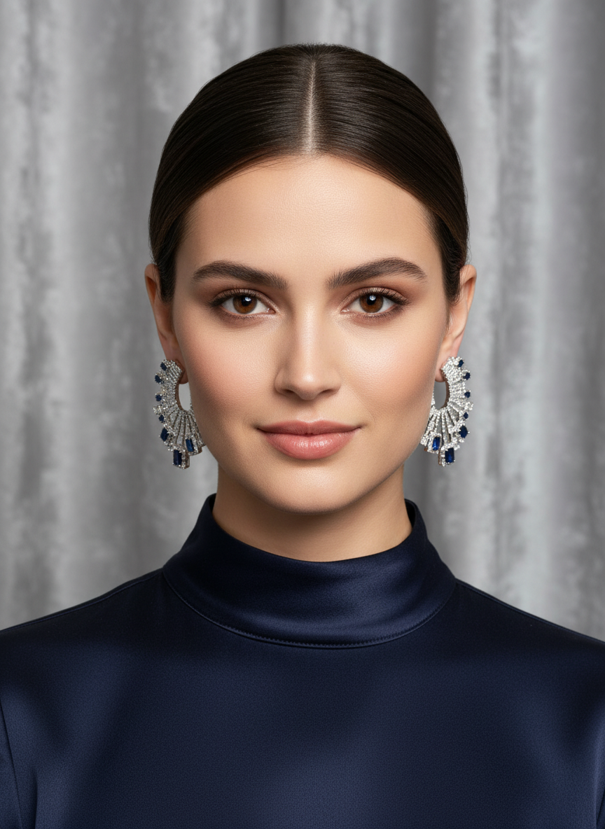 Sapphire & Diamond Cocktail Earrings