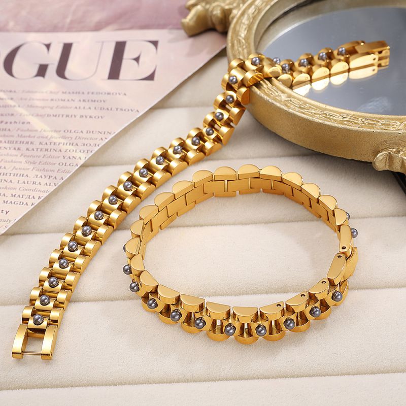 Gold Tone Strap Bracelet