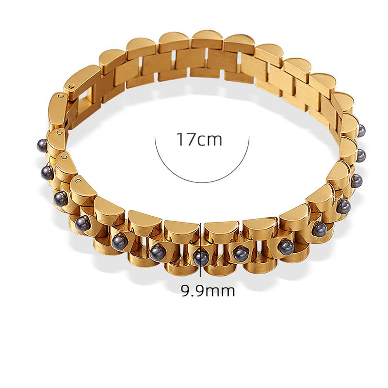 Gold Tone Strap Bracelet