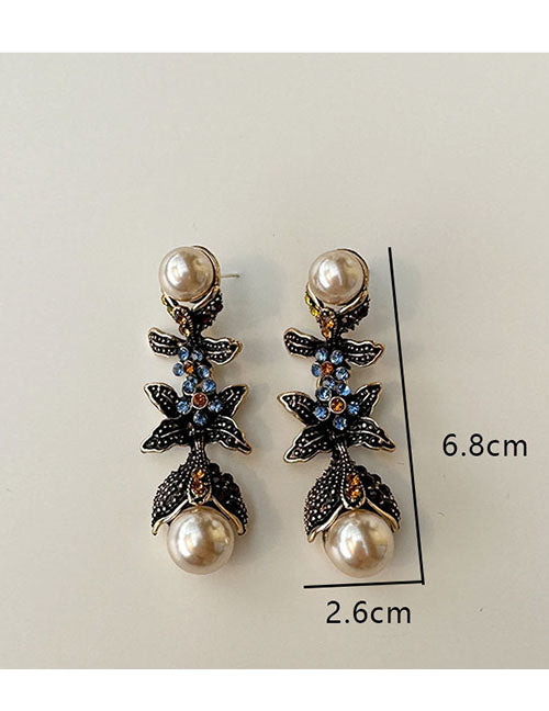 Pearl Drop Butterfly Earrings