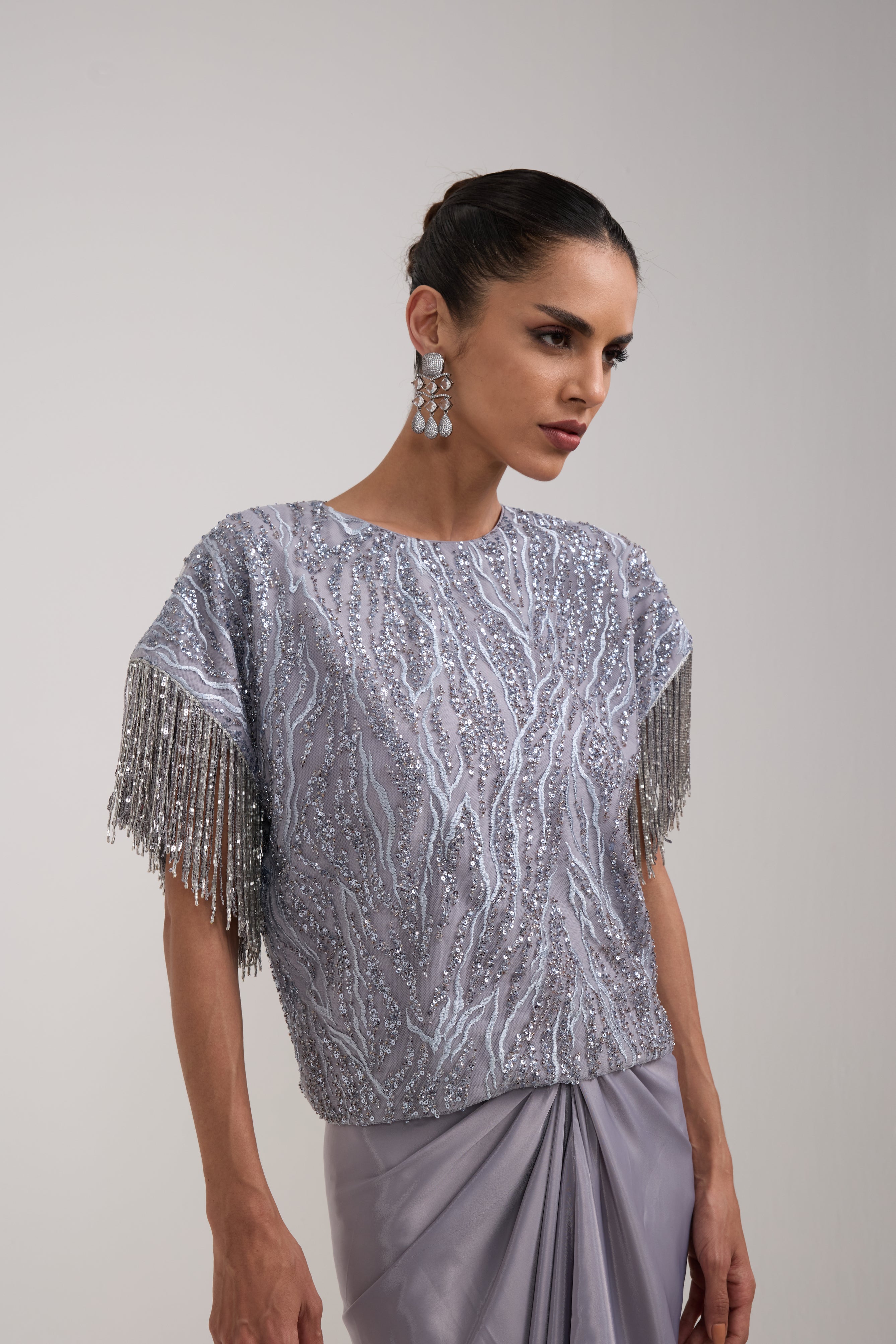 Silver Kaitlyn Statement Soiree Earrings
