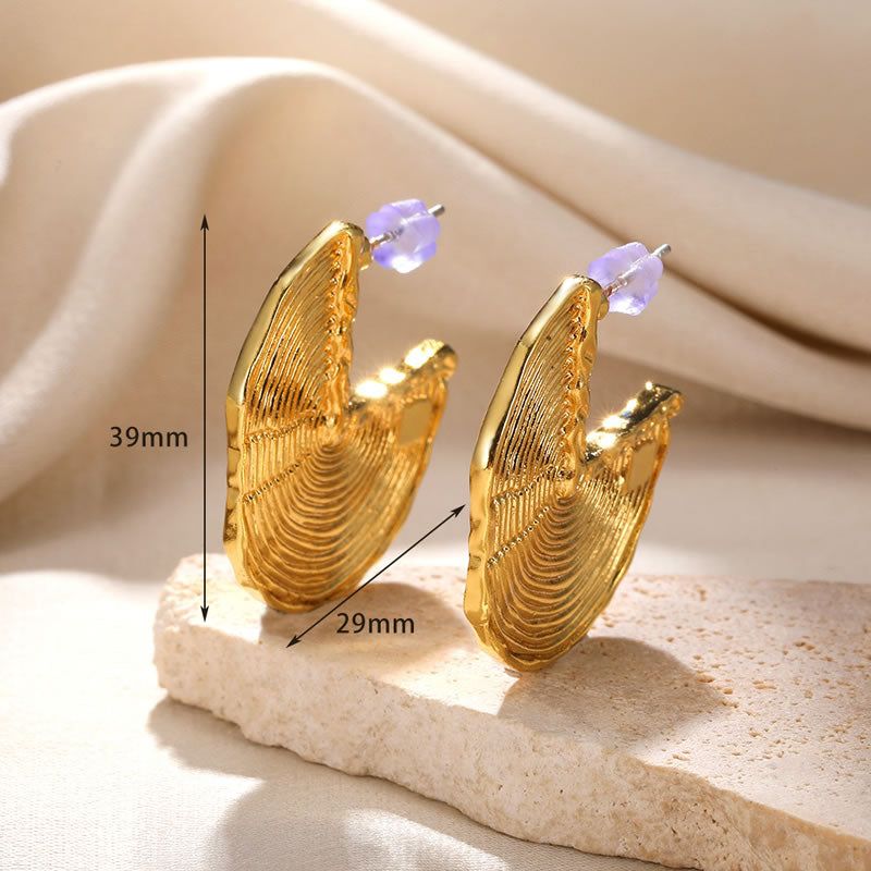 Gold Ruffle Studs
