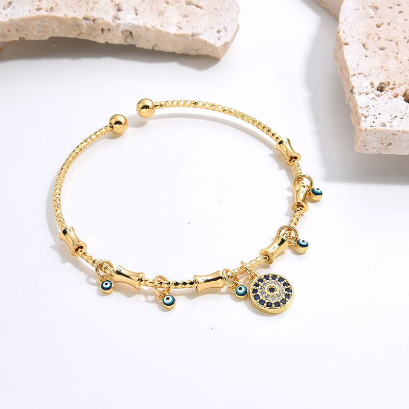Evil eye adjustable bracelet