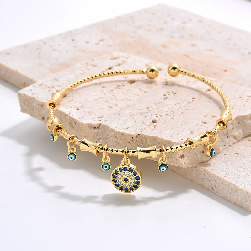 Evil eye adjustable bracelet