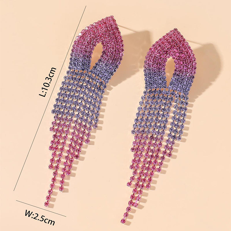 Pink blend tassel earrings
