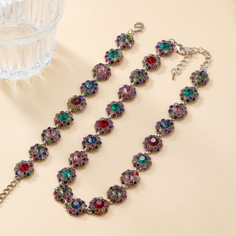 Multi stone neckpiece and bracelet