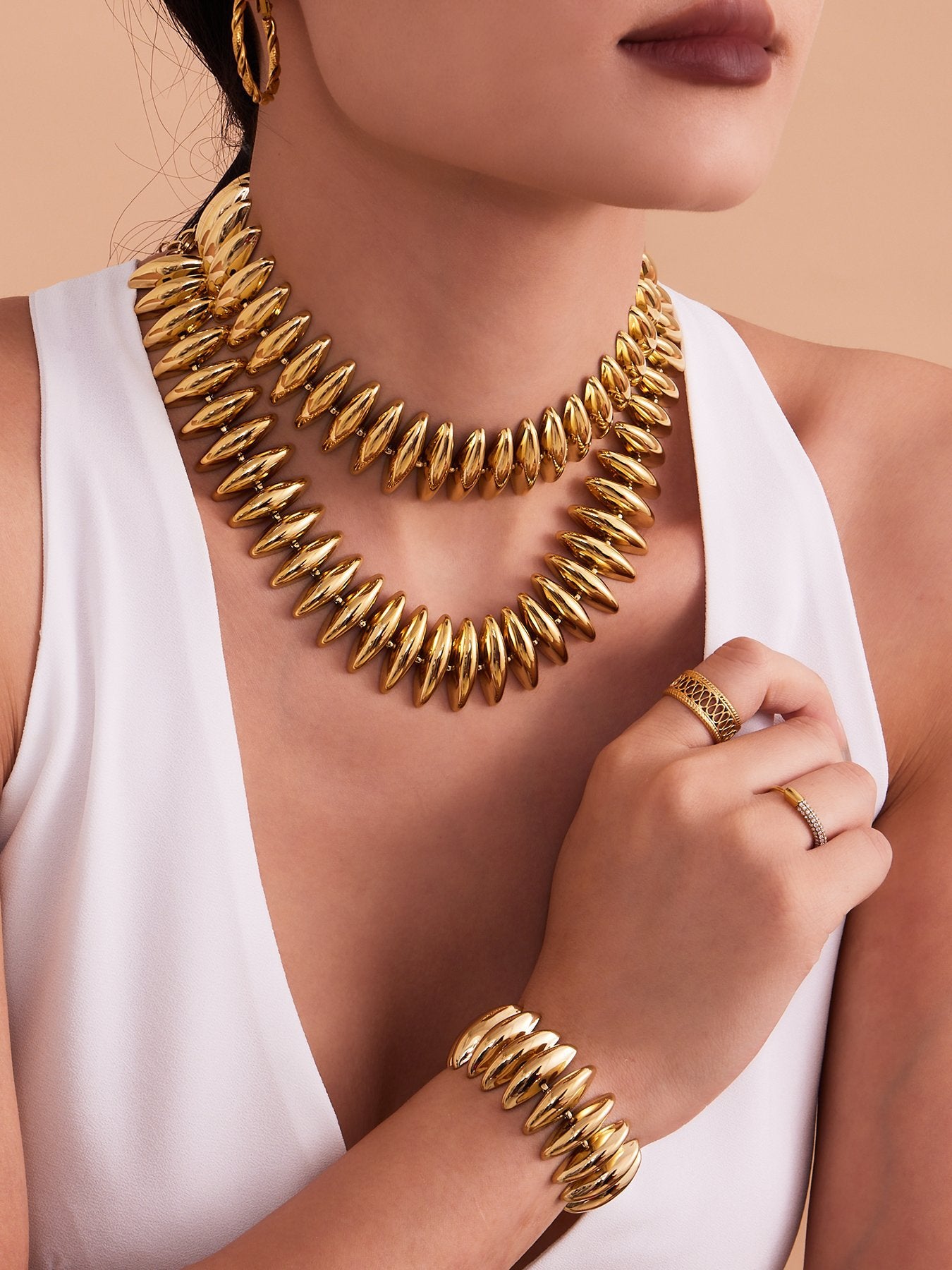 Mia gold statement bracelet